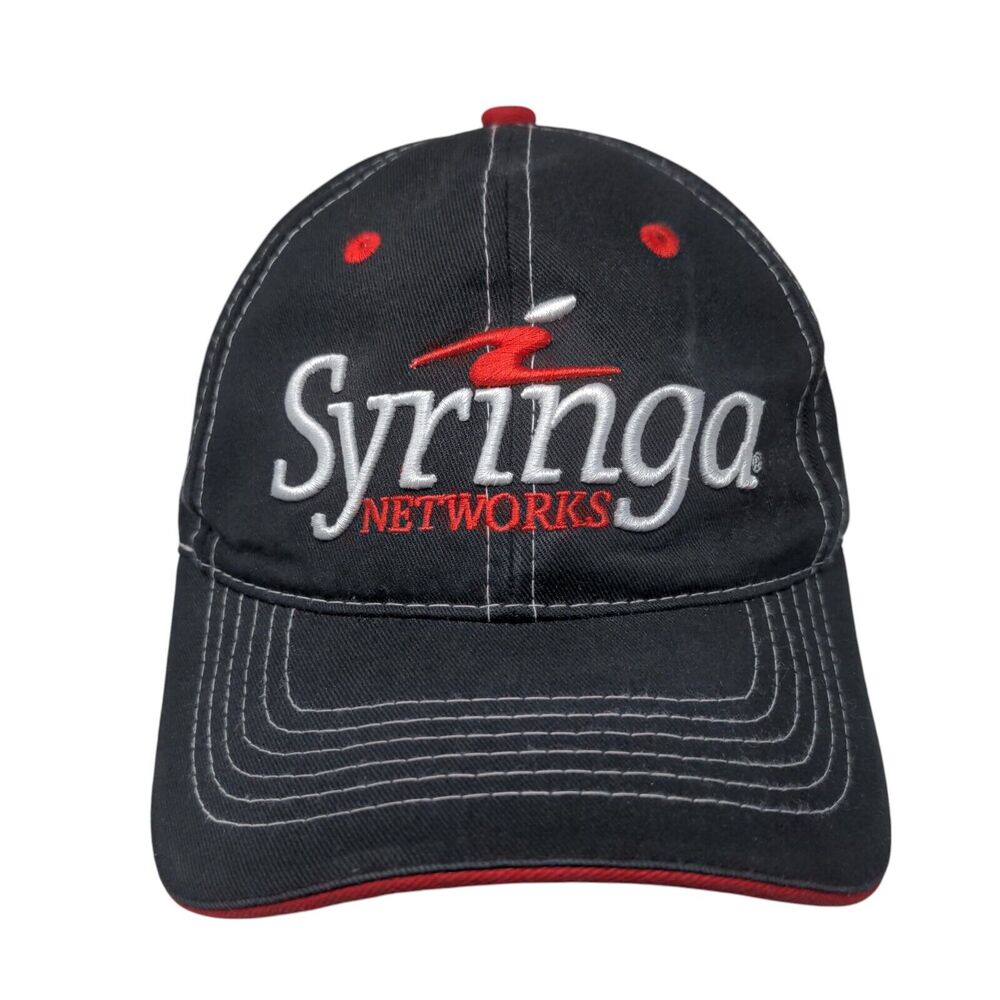 Syringa Networks Strapback Hat Black Osfa Embroidered Buck's Bags